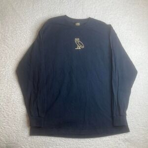 OVO Octobers very own men's navy blue long sleeve shirt Drake owel xl